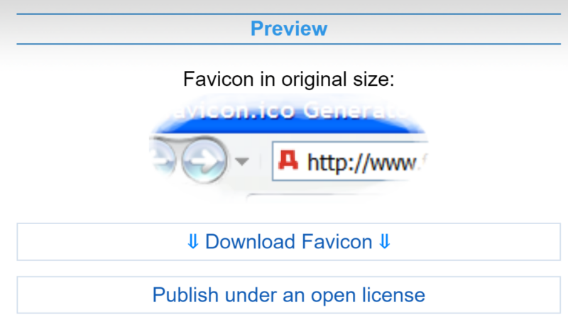 Пример превью Фавиконки сайта на Favicon.cc 